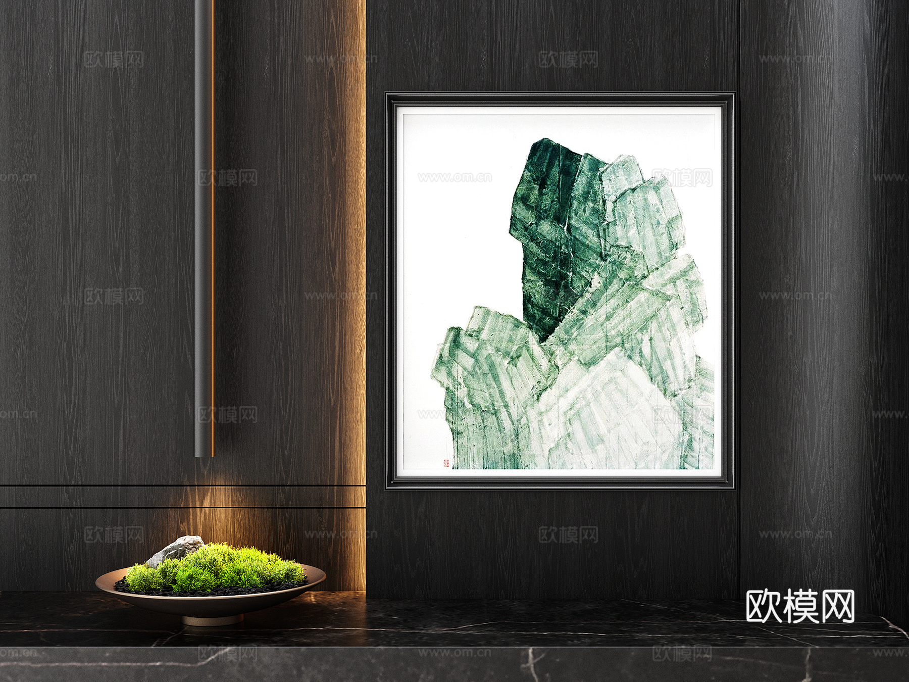 现代挂画 油画 客厅挂画 书房挂画 茶室挂画 艺术挂画su模型