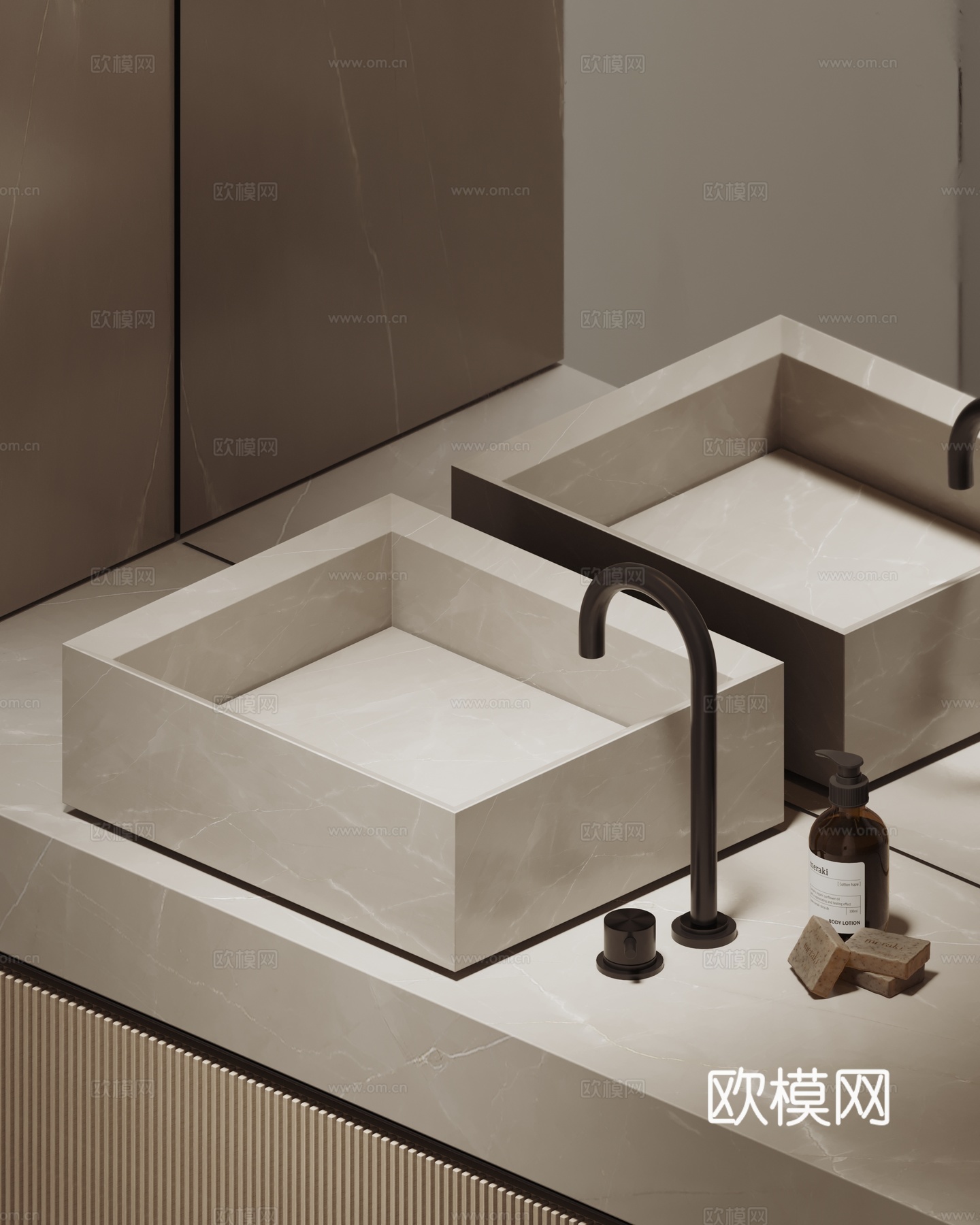 现代卫生间浴室柜洗手台卫生间3d模型