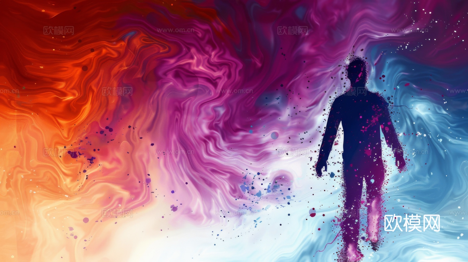 3D立体肌理油画涂抹背景壁纸下载（渲染图6）