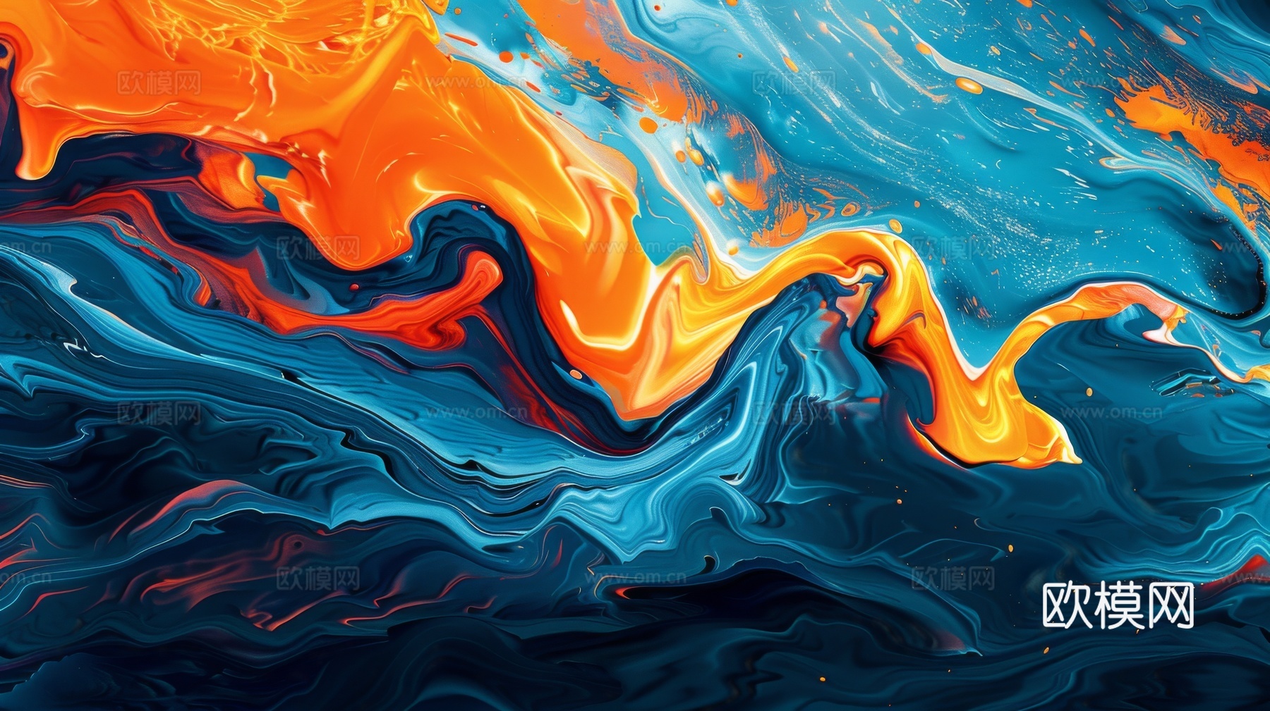 3D立体肌理油画涂抹背景壁纸下载（渲染图3）