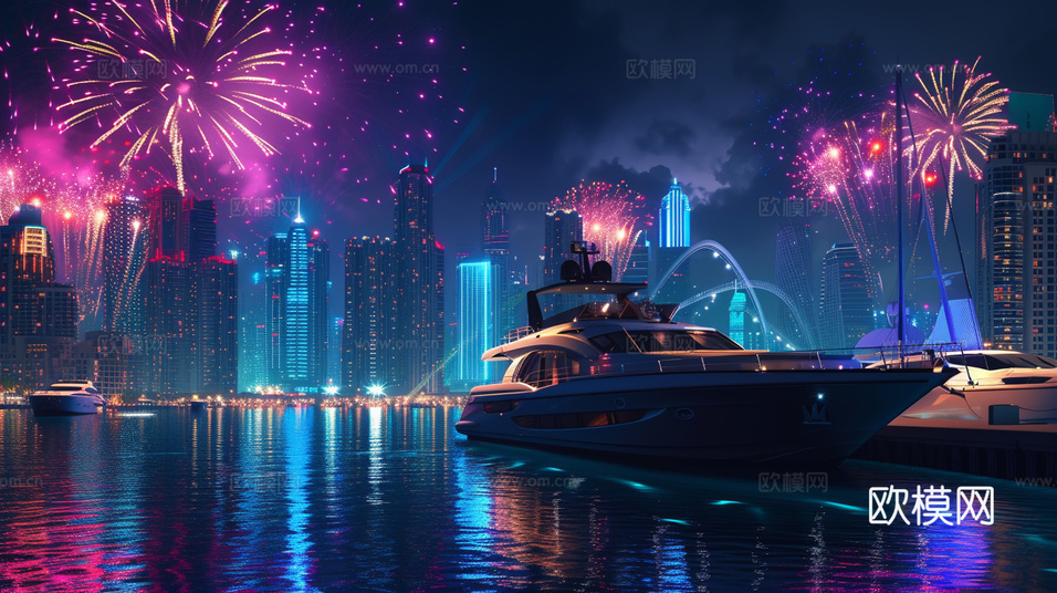 夜晚都市外景下載(渲染圖1)