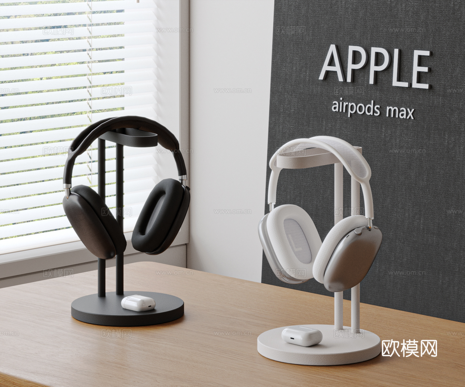 现代苹果耳机组合 头戴耳机 蓝牙耳机 AIRPODS3d模型