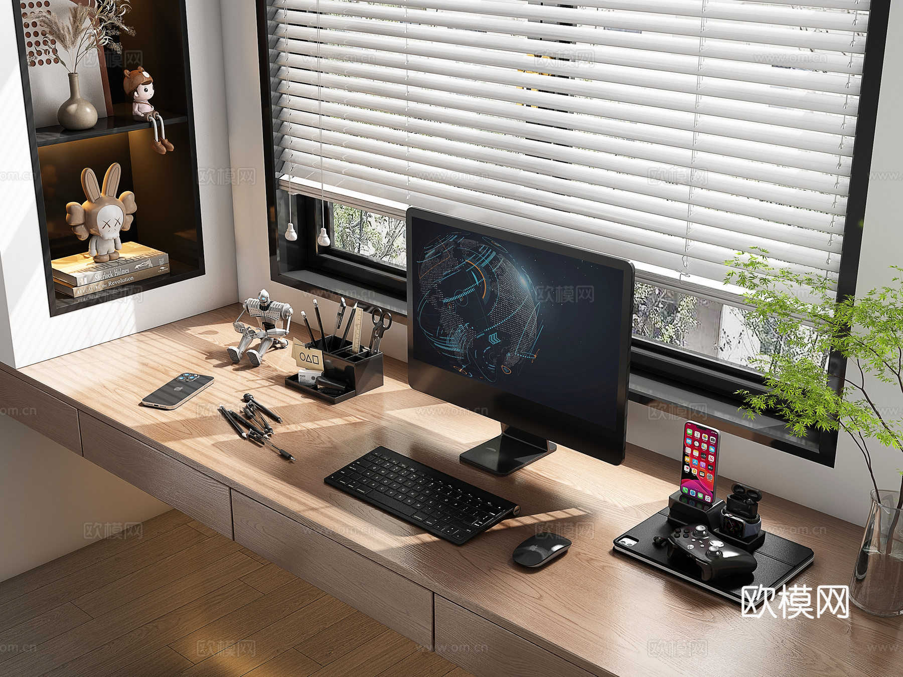 电脑摆件组合3d模型