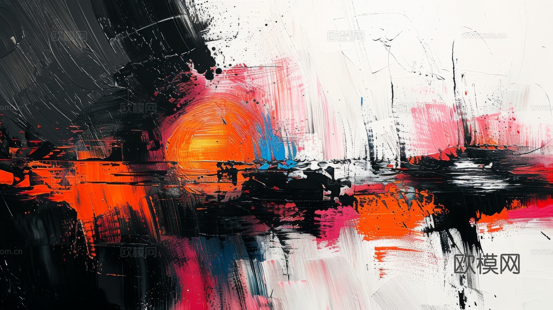 3D立体肌理油画涂抹背景壁纸下载（渲染图7）