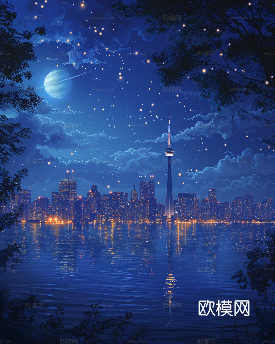 夜晚都市外景下载（渲染图3）