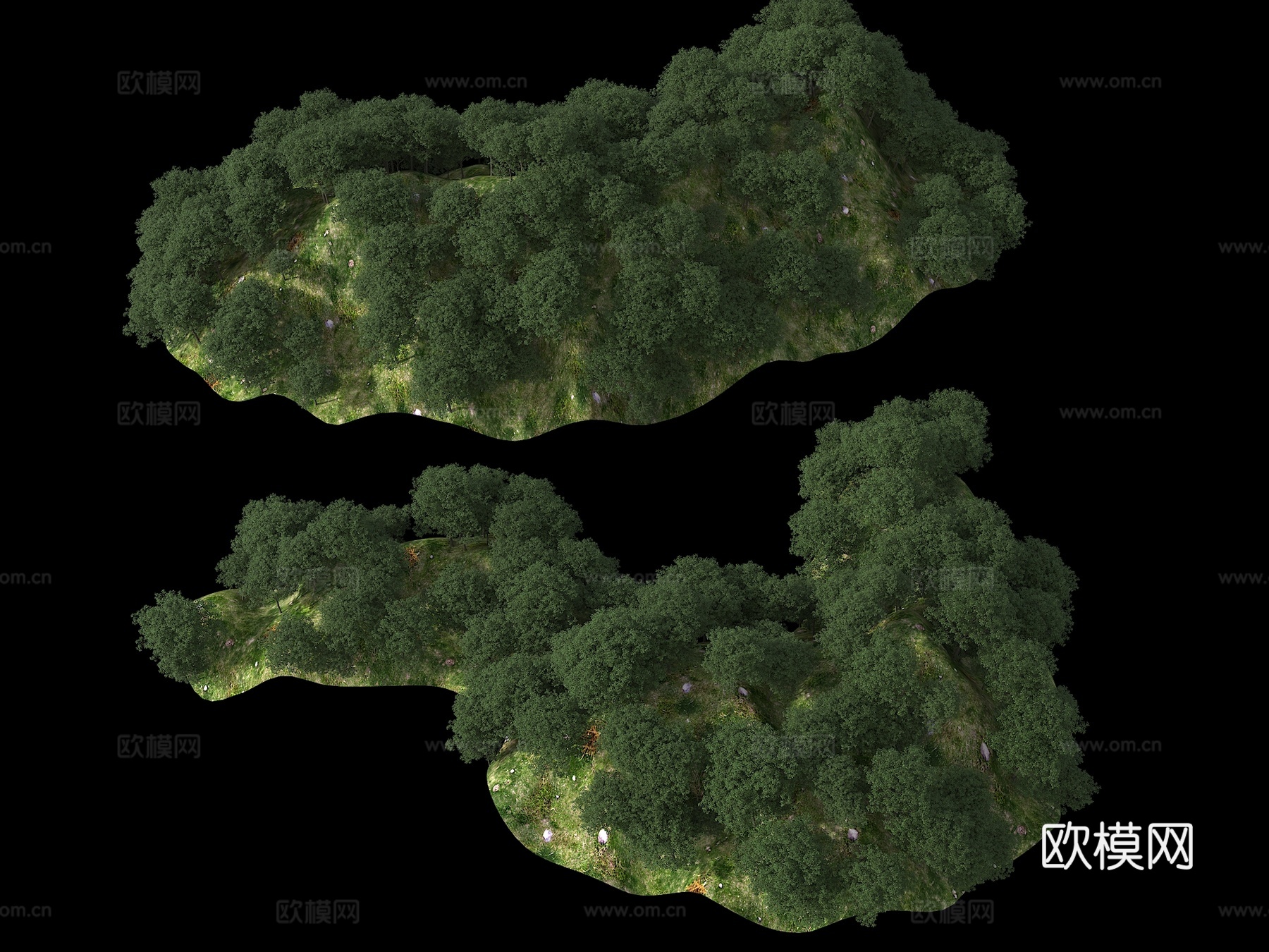 现代外景山 山体 景观山 全模山 鸟瞰山 微地形 草坡 自然3d模型