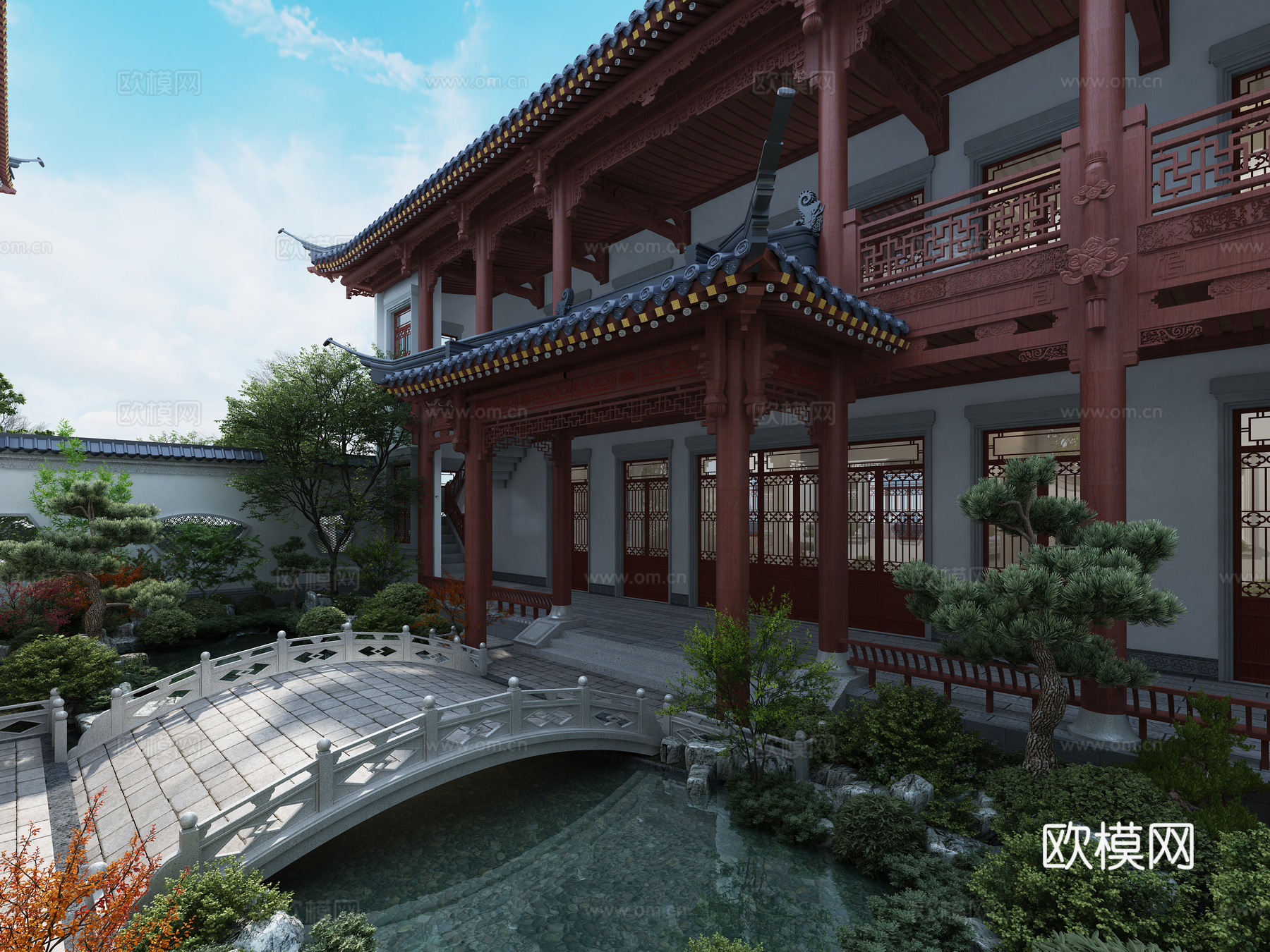 古建 中式建筑 小镇 民宿 园林3d模型