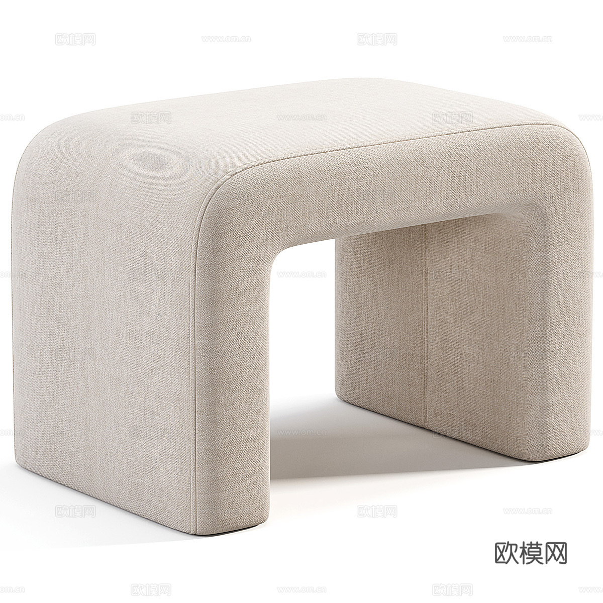 现代奶油风布艺凳 长凳 化妆凳 换鞋凳3d模型