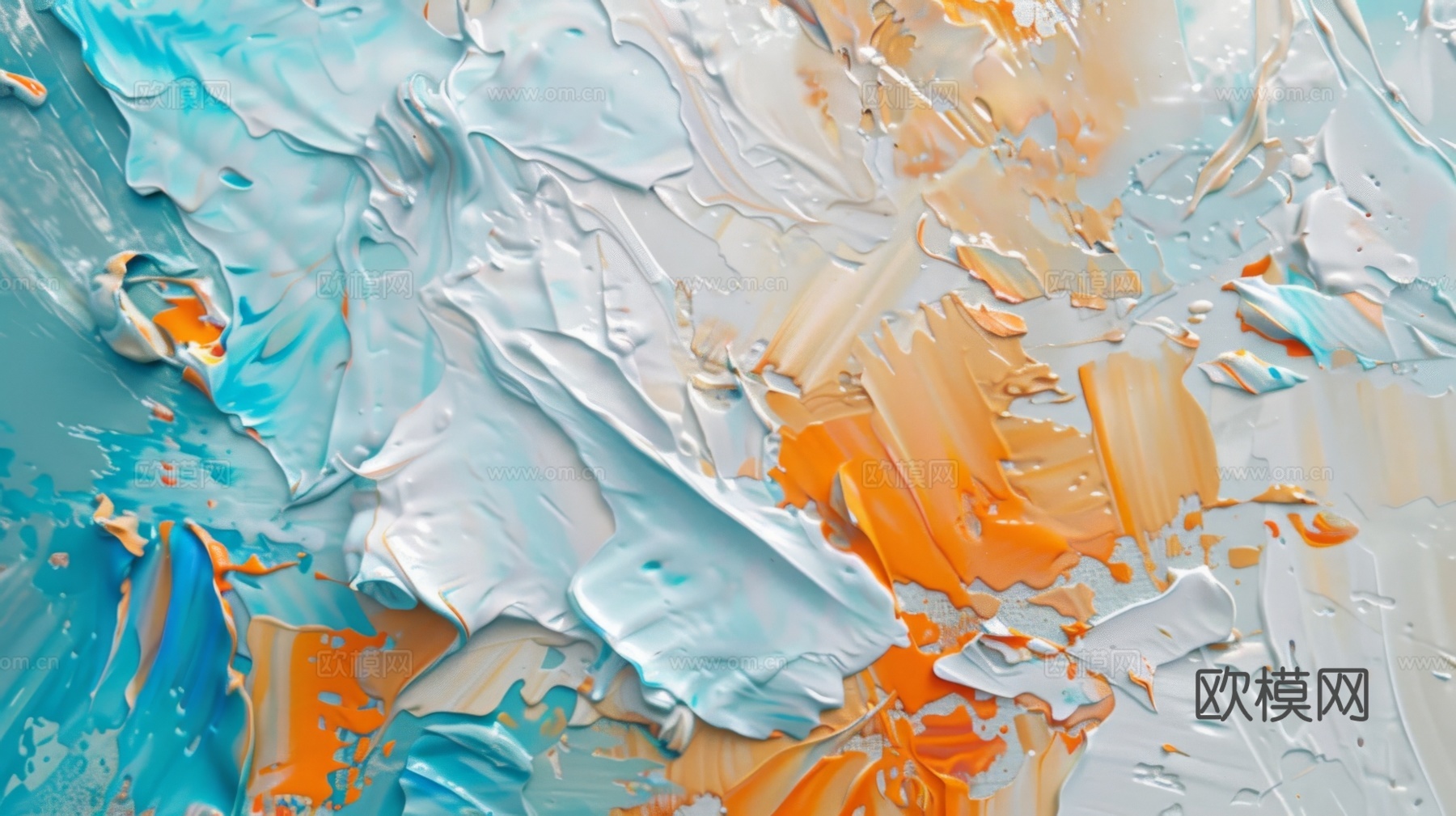 3D立体肌理油画涂抹背景壁纸下载（渲染图1）