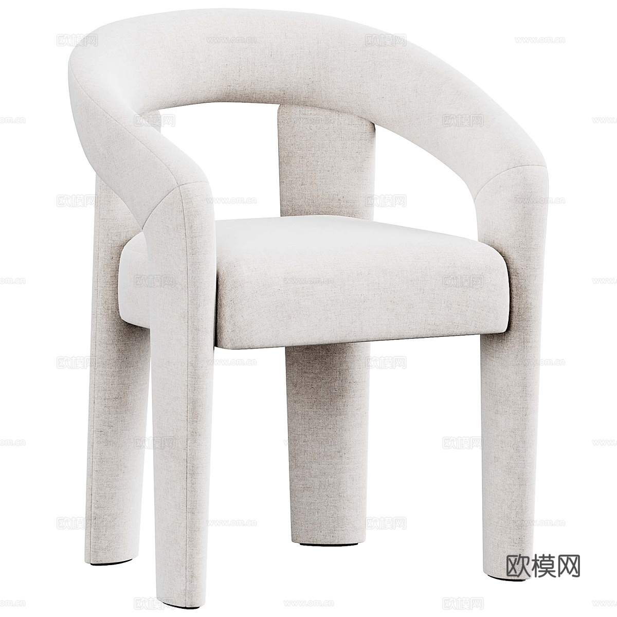 现代意式布艺餐椅3d模型