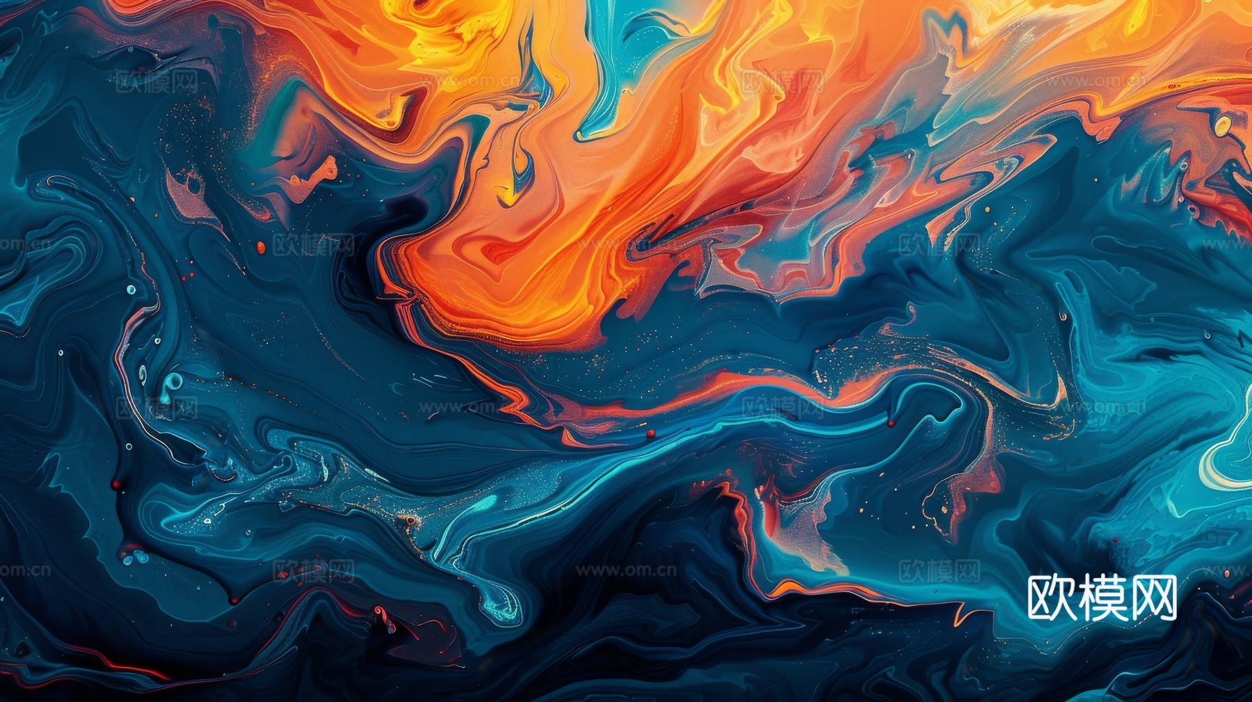 3D立体肌理油画涂抹背景壁纸下载（渲染图5）