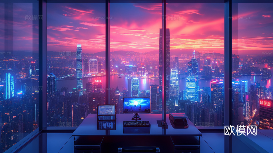 夜晚都市外景下載(渲染圖4)