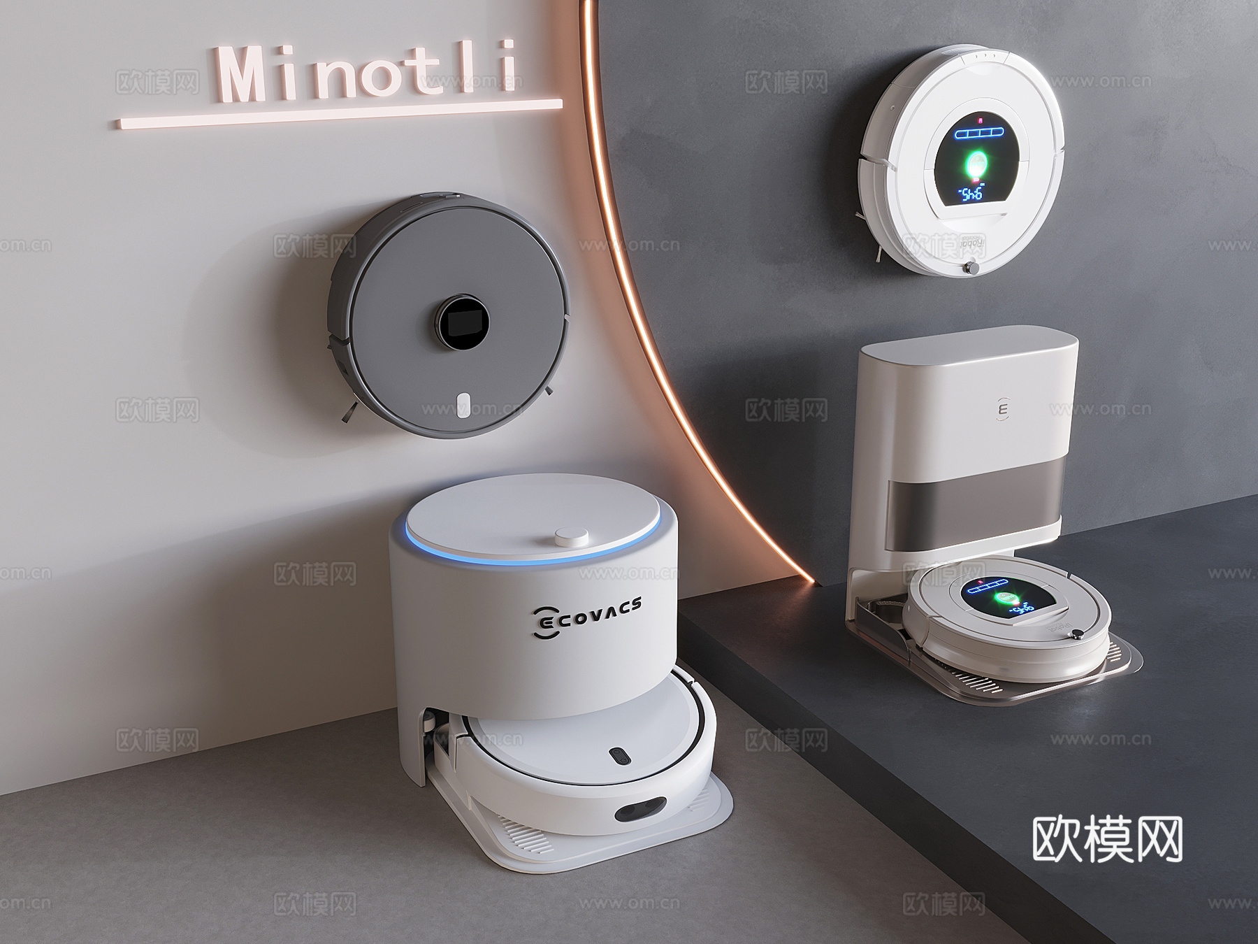 智能扫地机器人 拖地机扫拖一体机3d模型