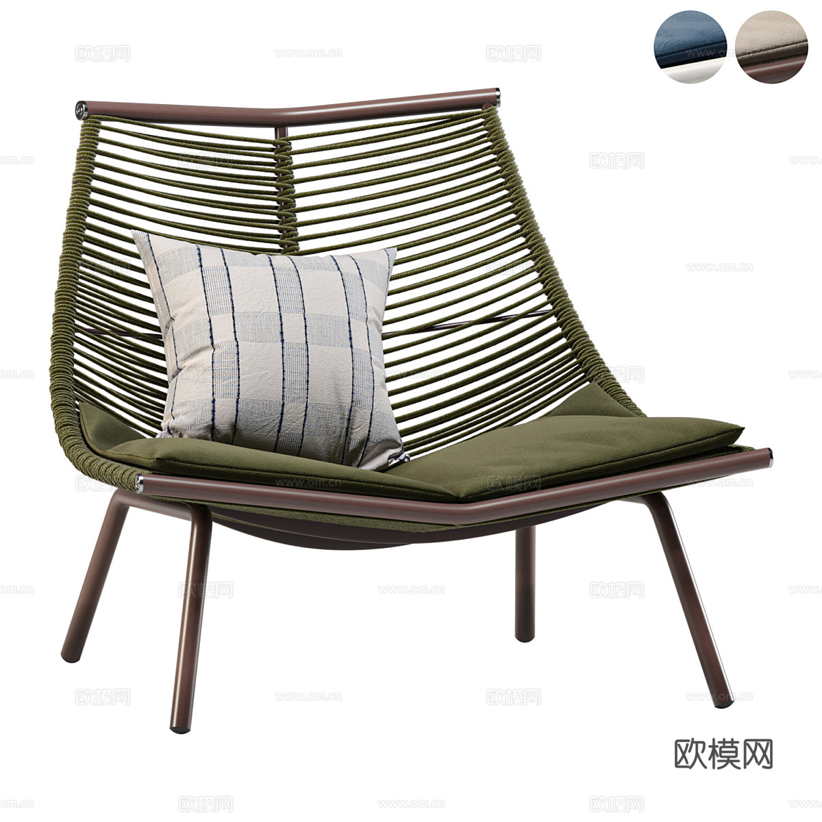 新中式藤编休闲椅3d模型