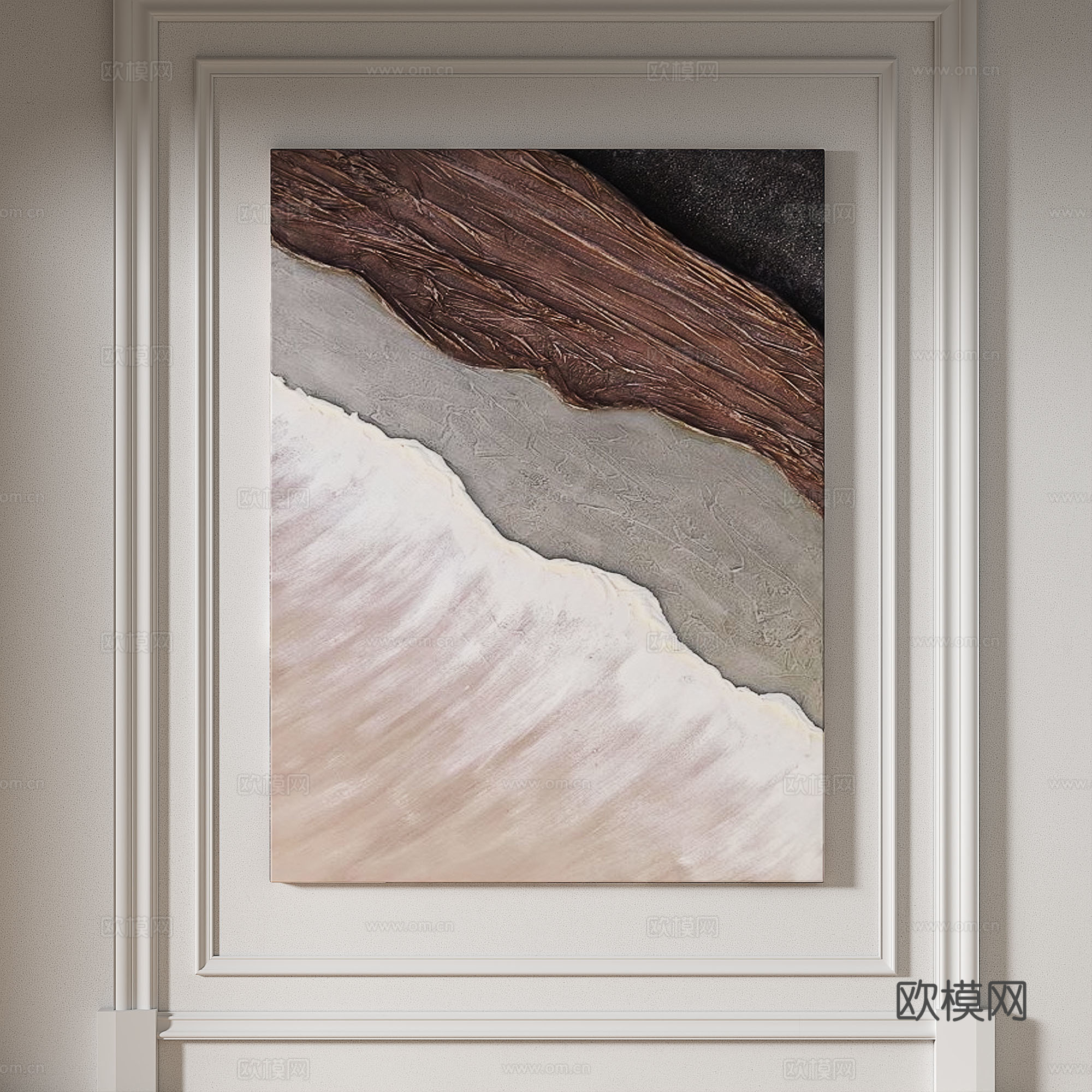 现代，简约，肌理，抽象，轻奢，侘寂，立体，装饰画3d模型