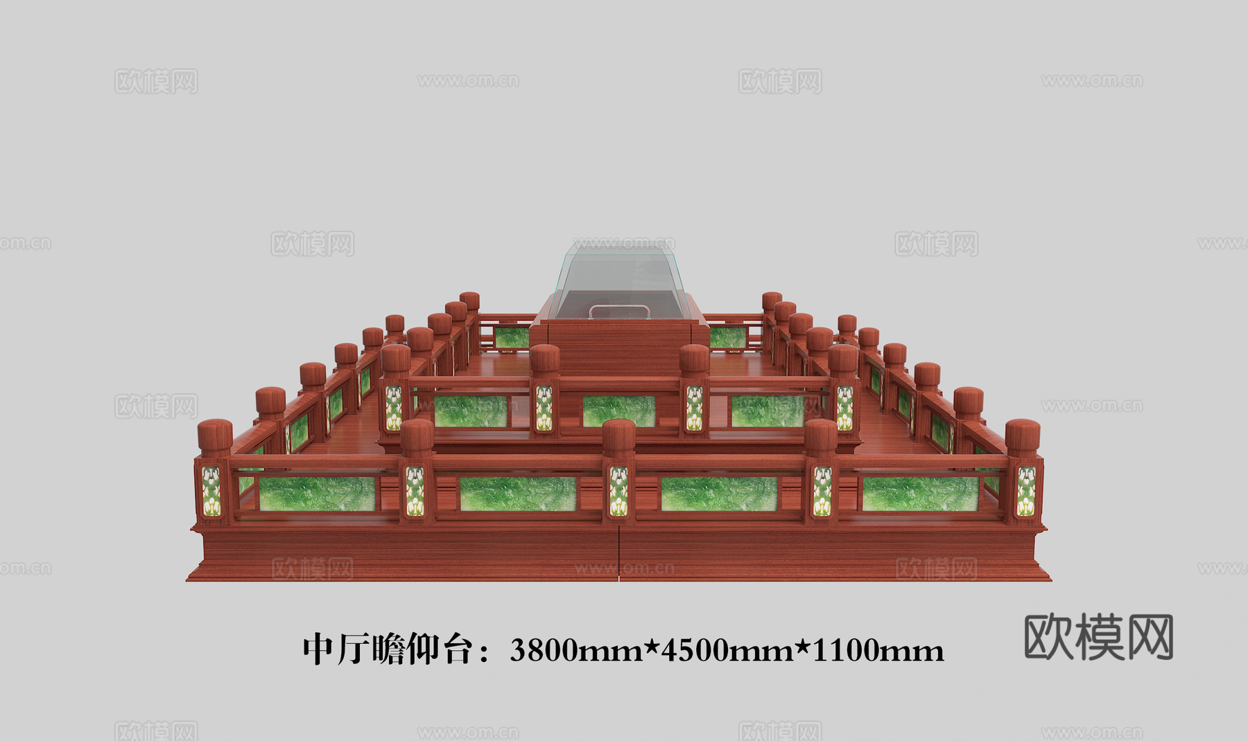 高级双层水晶棺水晶台3d模型