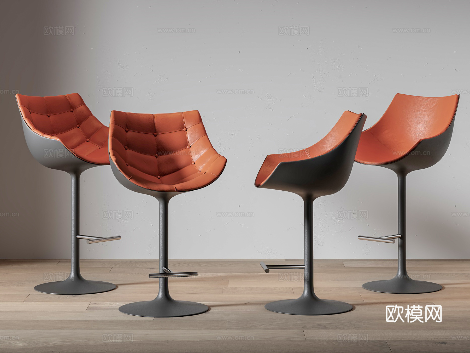 Cassina Stool 中古吧椅 皮革吧椅 美式吧椅3d模型