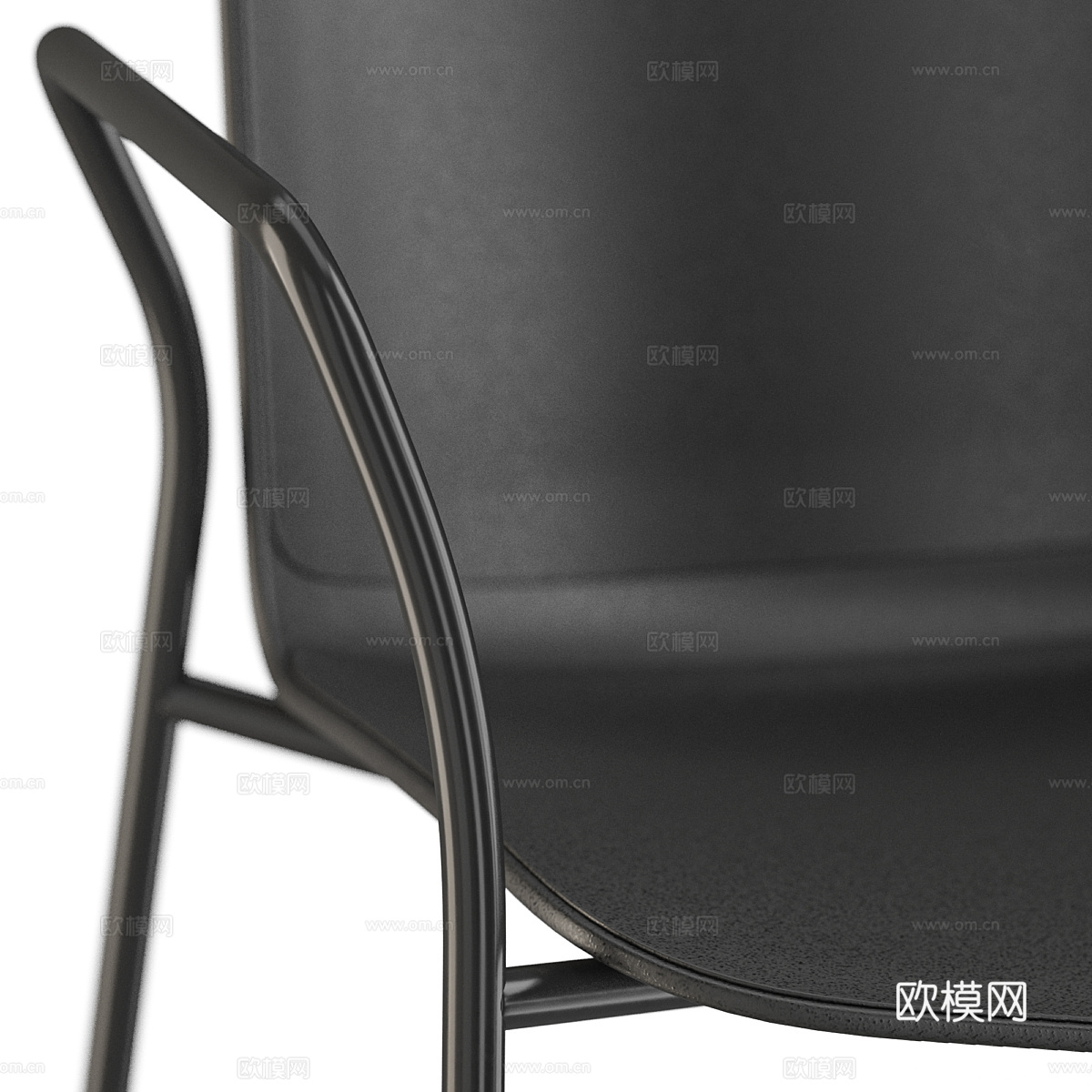 现代意式极简不锈钢皮革餐椅3d模型