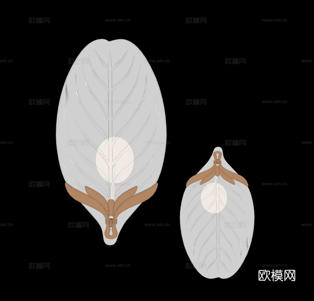 法式壁灯 玻璃壁灯 树叶壁灯su模型