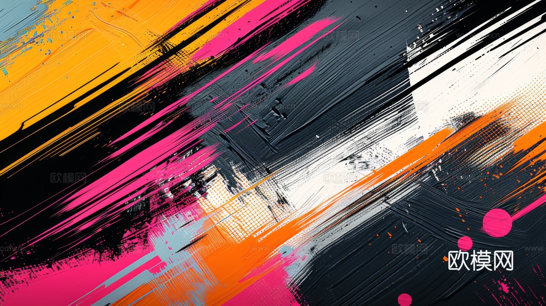 3D立体肌理油画涂抹背景壁纸下载（渲染图2）