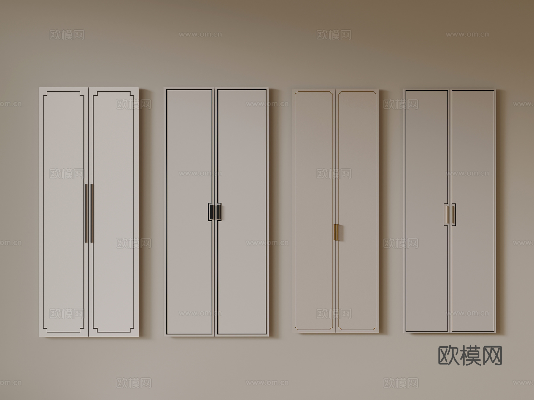 新中式门板3d模型