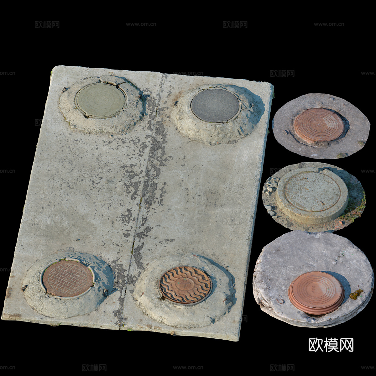 井盖 检修孔3d模型