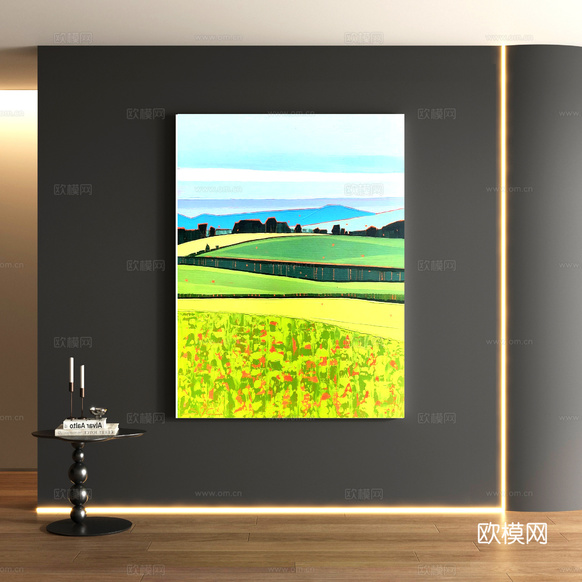 现代风景装饰画su模型下载(渲染图1)
