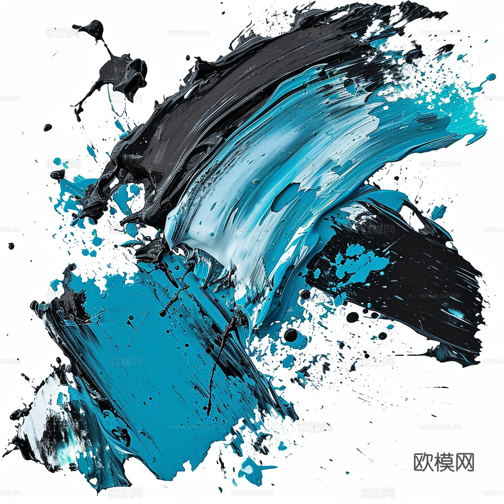 3D立体肌理油画涂抹背景壁纸下载（渲染图3）