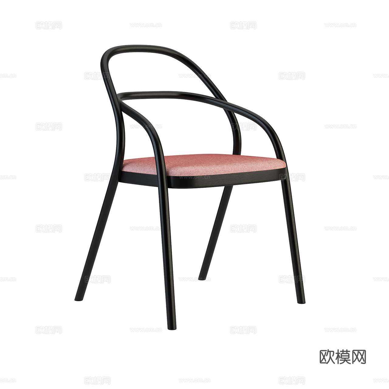 Ton 复古单椅 新中式餐椅 布椅 扶手椅 餐椅 木椅3d模型