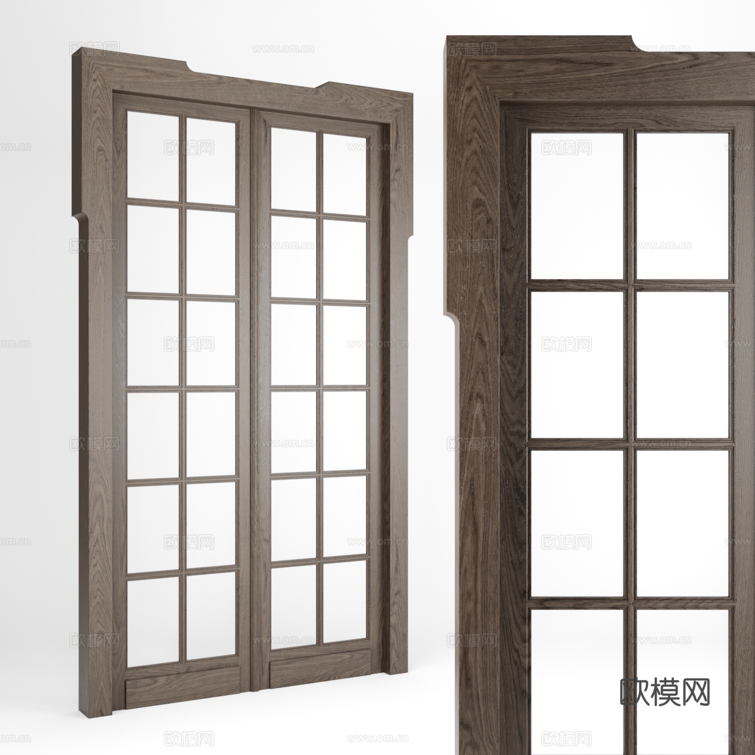 新中式双开门3d模型