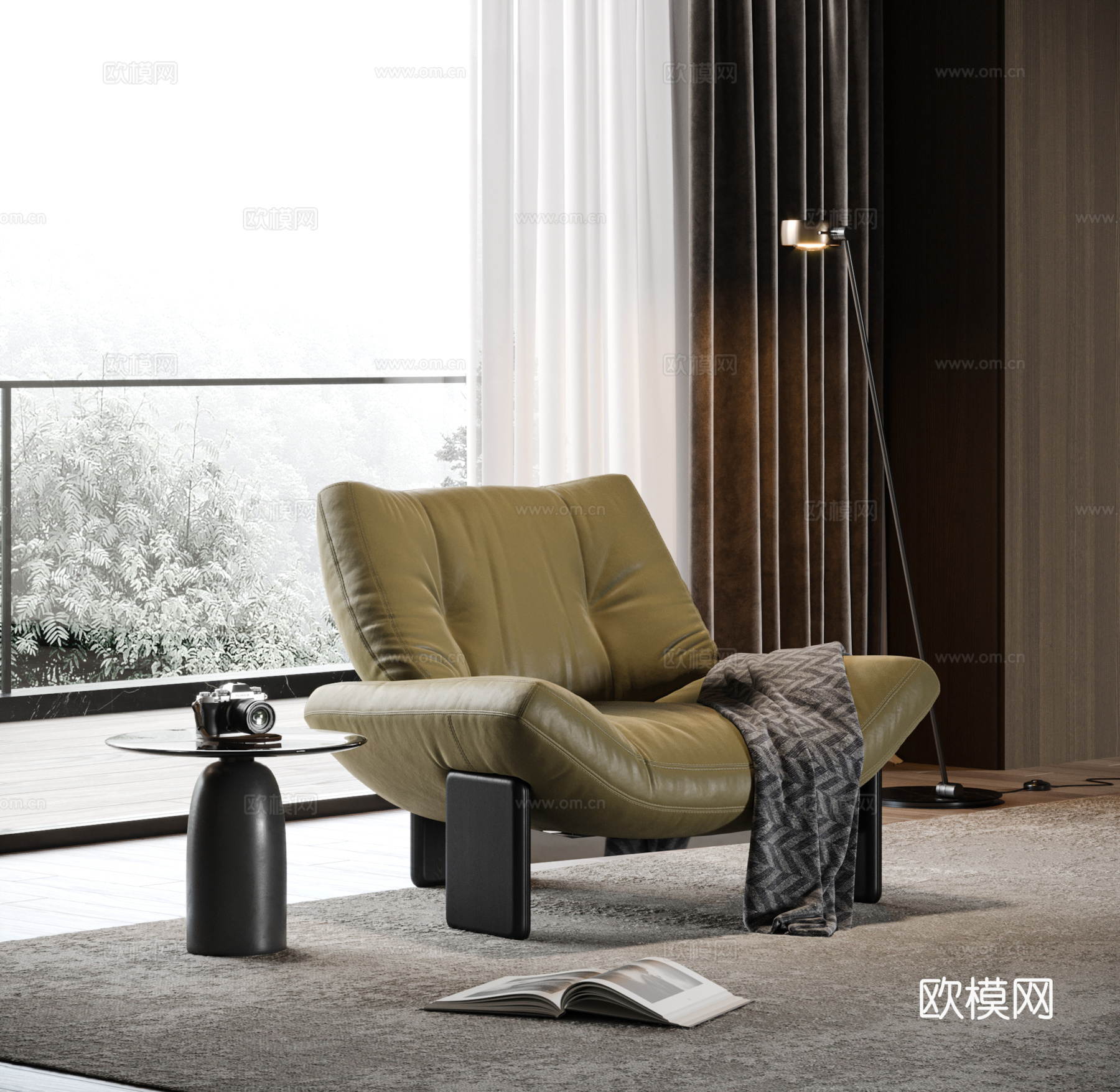 MINOTTI 现代休闲椅 沙发椅 单人沙发 EMMI休闲椅su模型