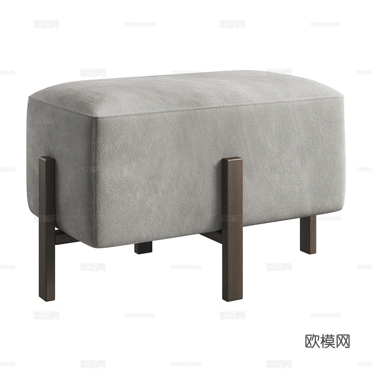 新中式布艺凳子3d模型