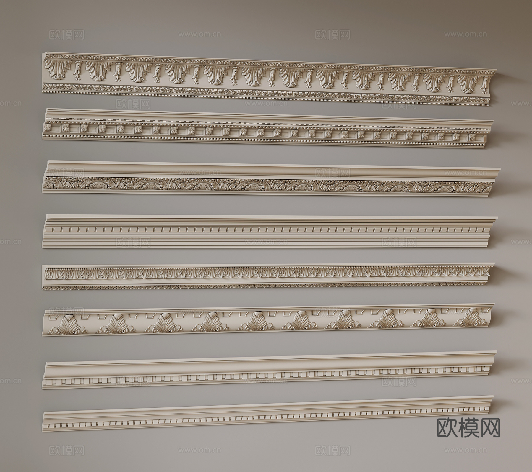 法式线条 石膏线3d模型