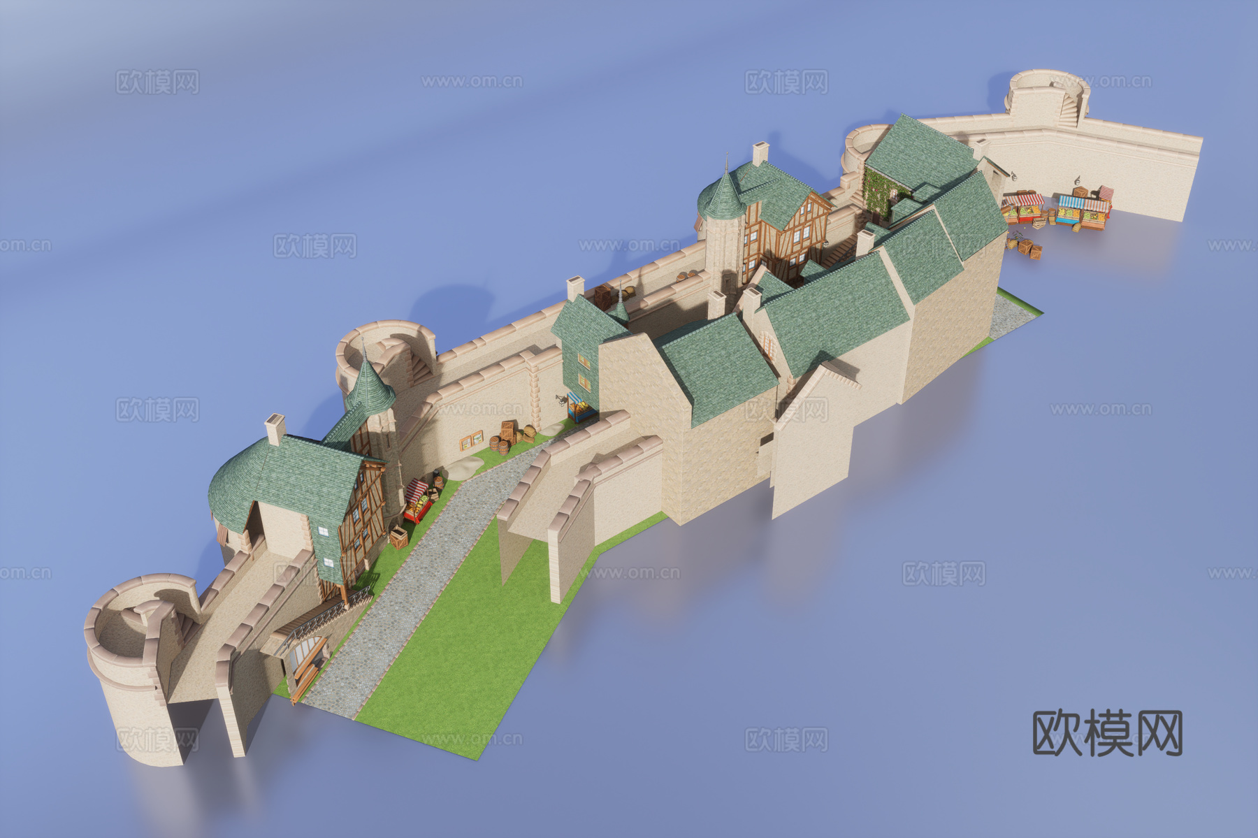 卡通城堡3d模型