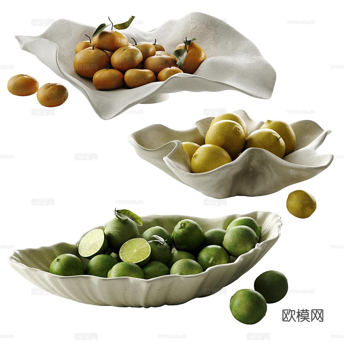 新中式侘寂水果果盘3d模型