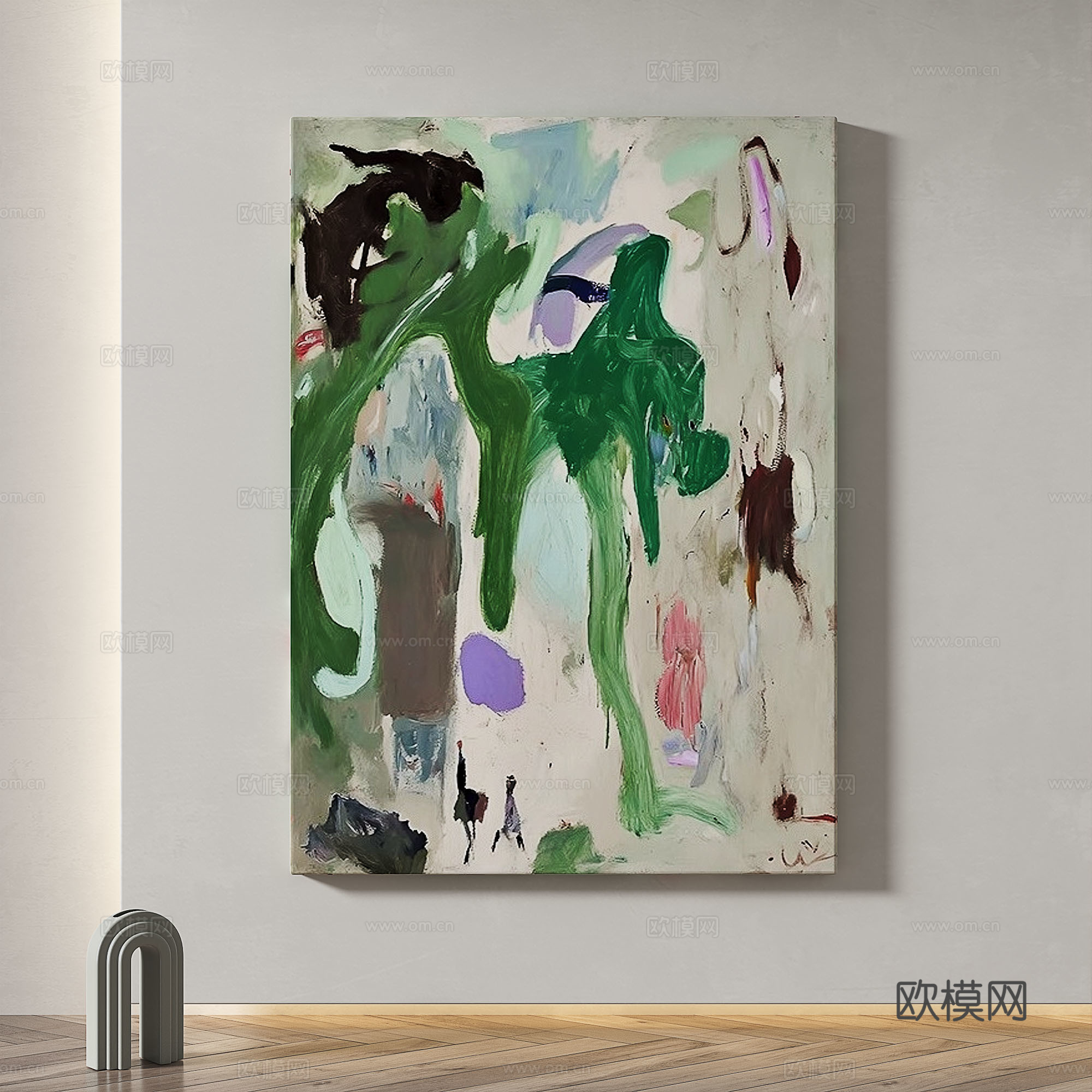 现代，简约，抽象，侘寂，轻奢装饰画3d模型