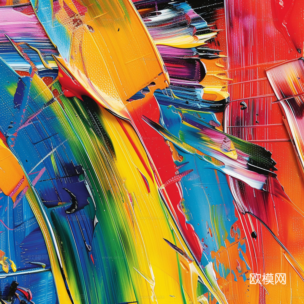 3D立体肌理油画涂抹背景壁纸