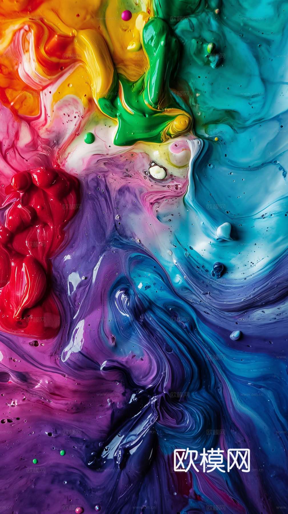 3D立体肌理油画涂抹背景壁纸下载（渲染图7）