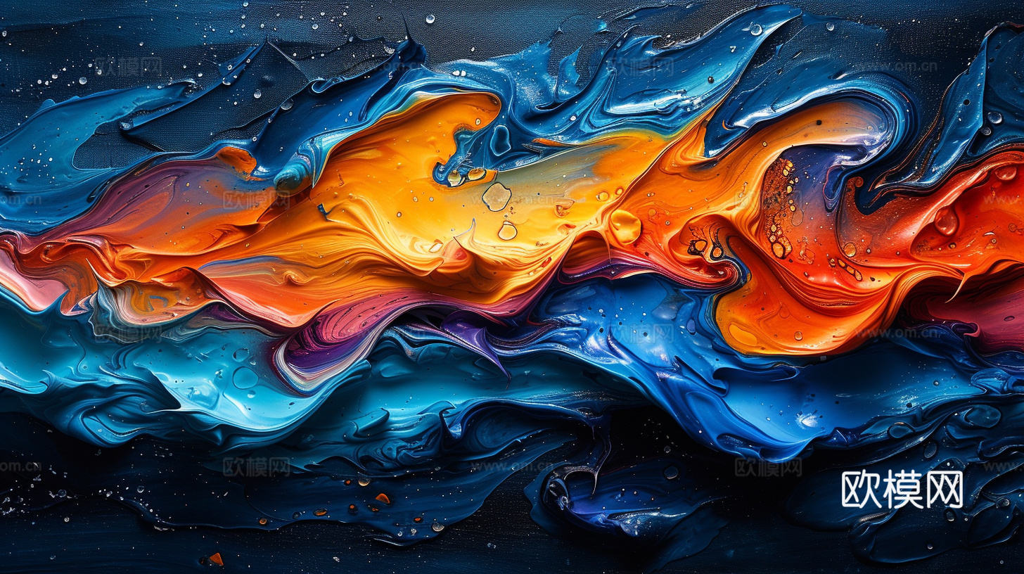 3D立体肌理油画涂抹背景壁纸