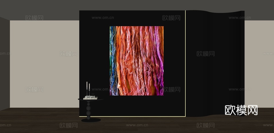 现代风景装饰画su模型下载(渲染图2)