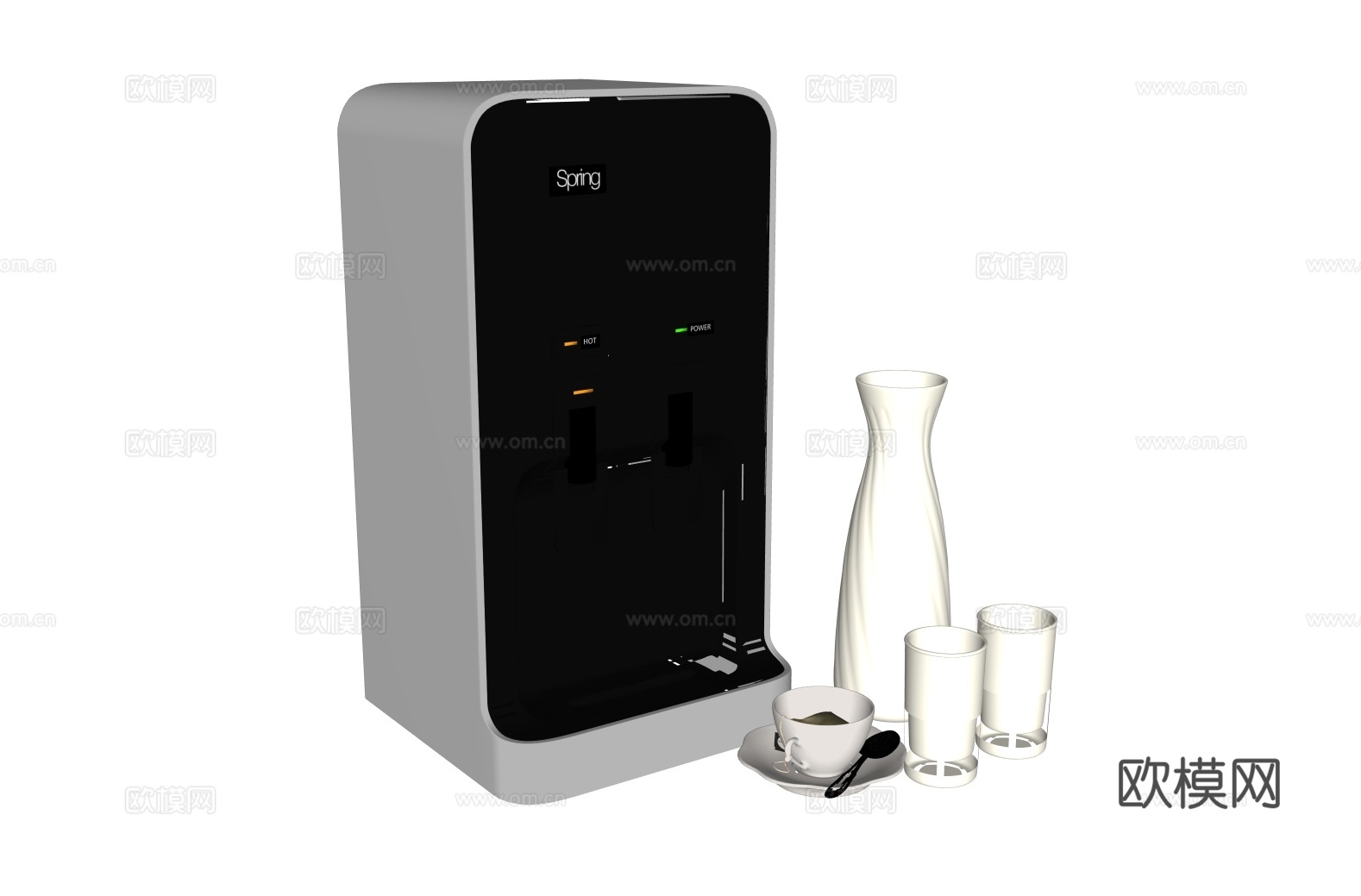 现代饮水机净水器su模型