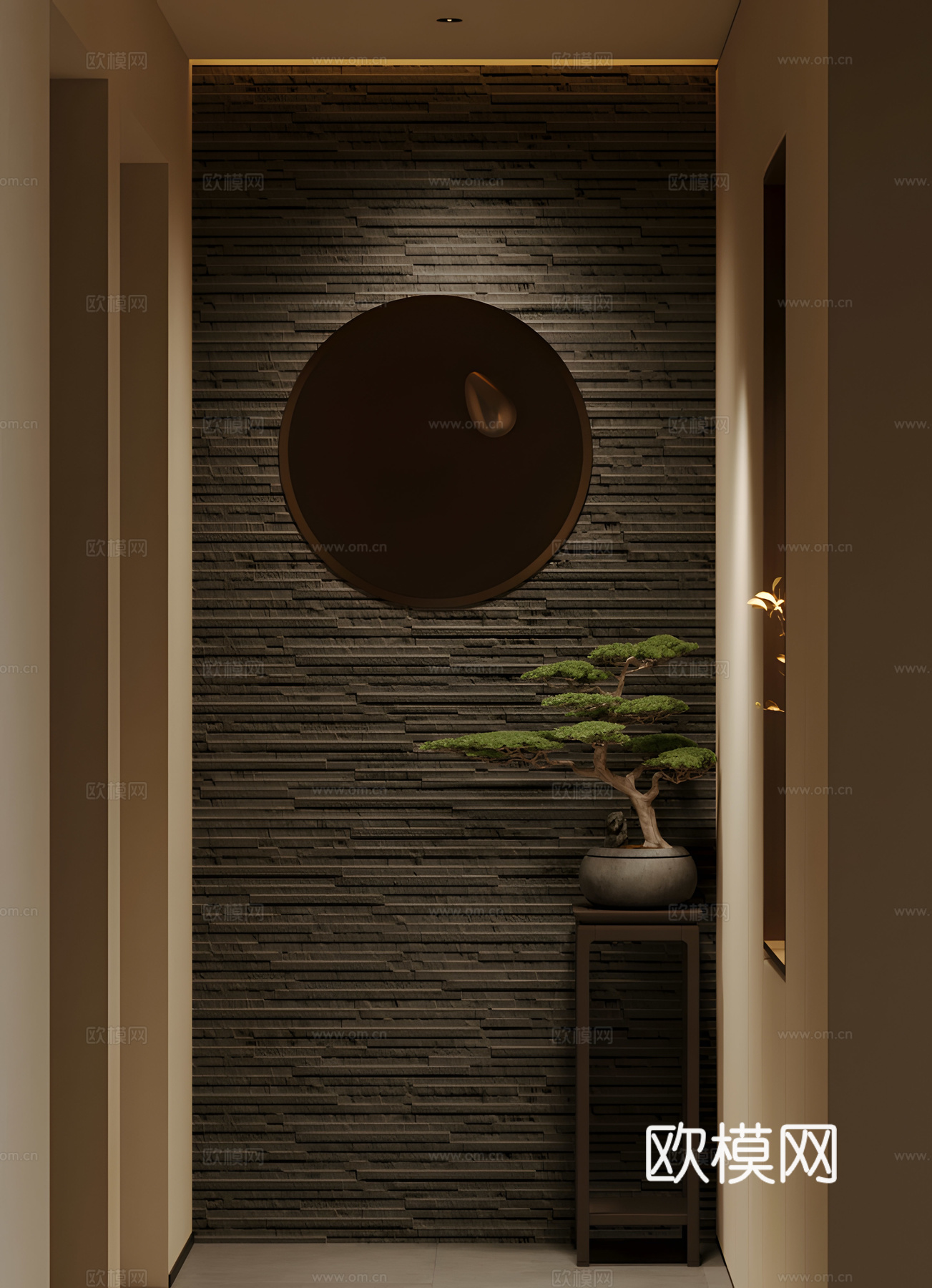 盆栽 室内景观盆栽 茶馆茶室盆栽 罗汉松盆景 松树盆栽 盆景3d模型