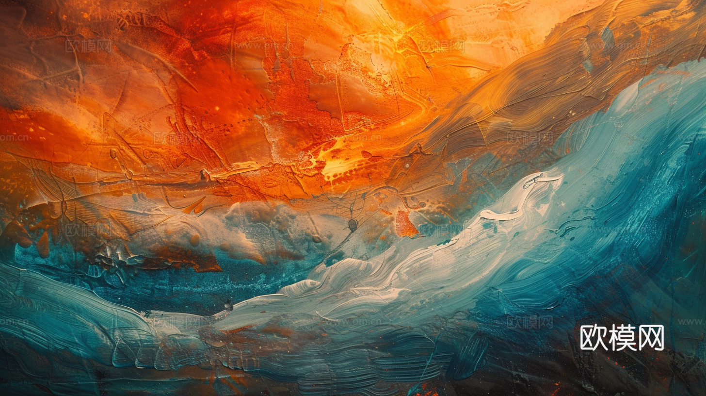 3D立体肌理油画涂抹背景壁纸下载（渲染图6）
