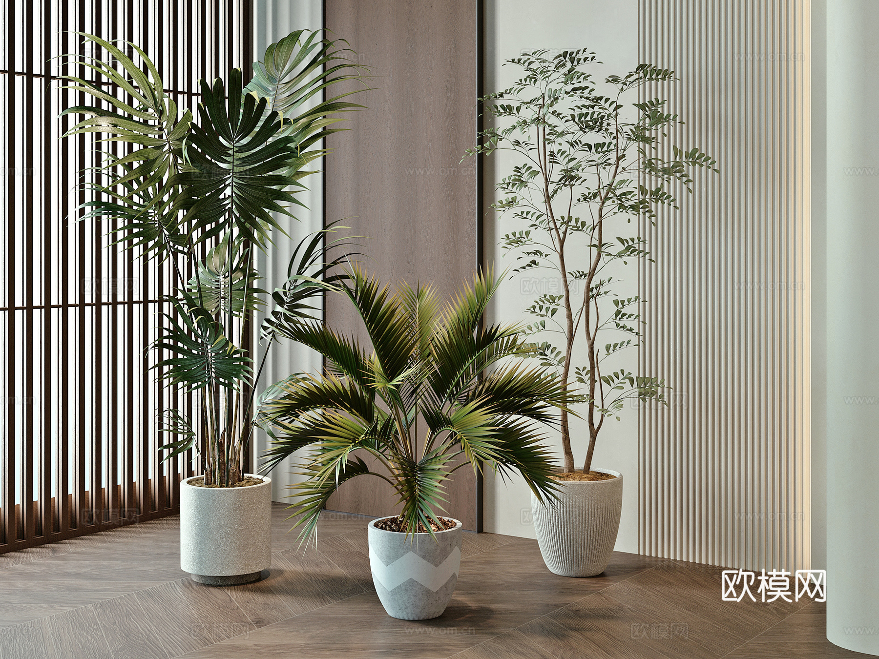 现代绿植盆栽su模型