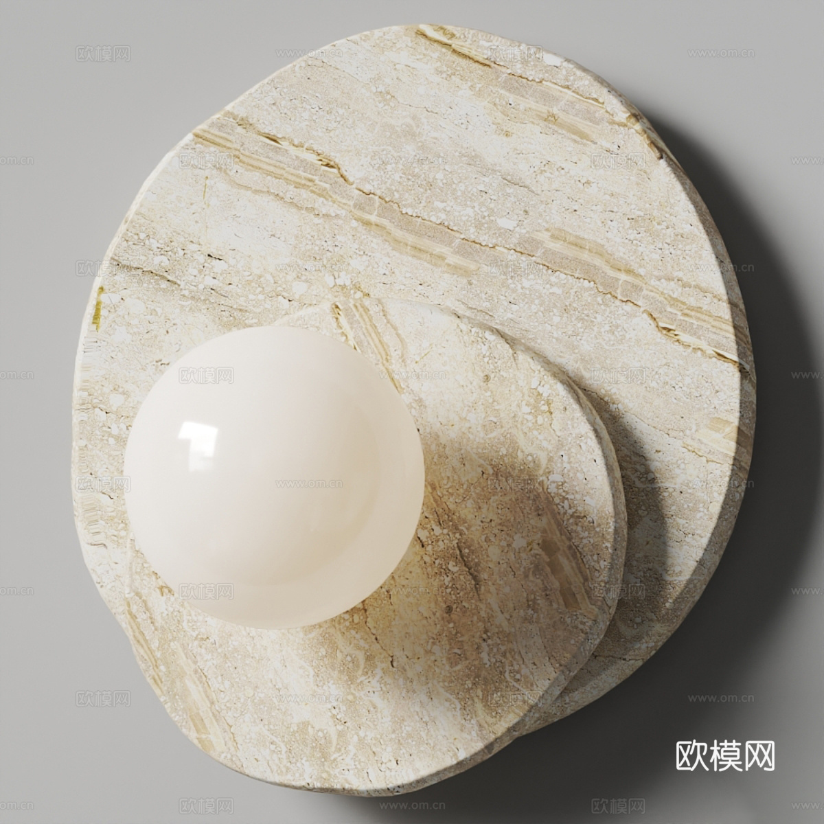 现代意式石材壁灯3d模型