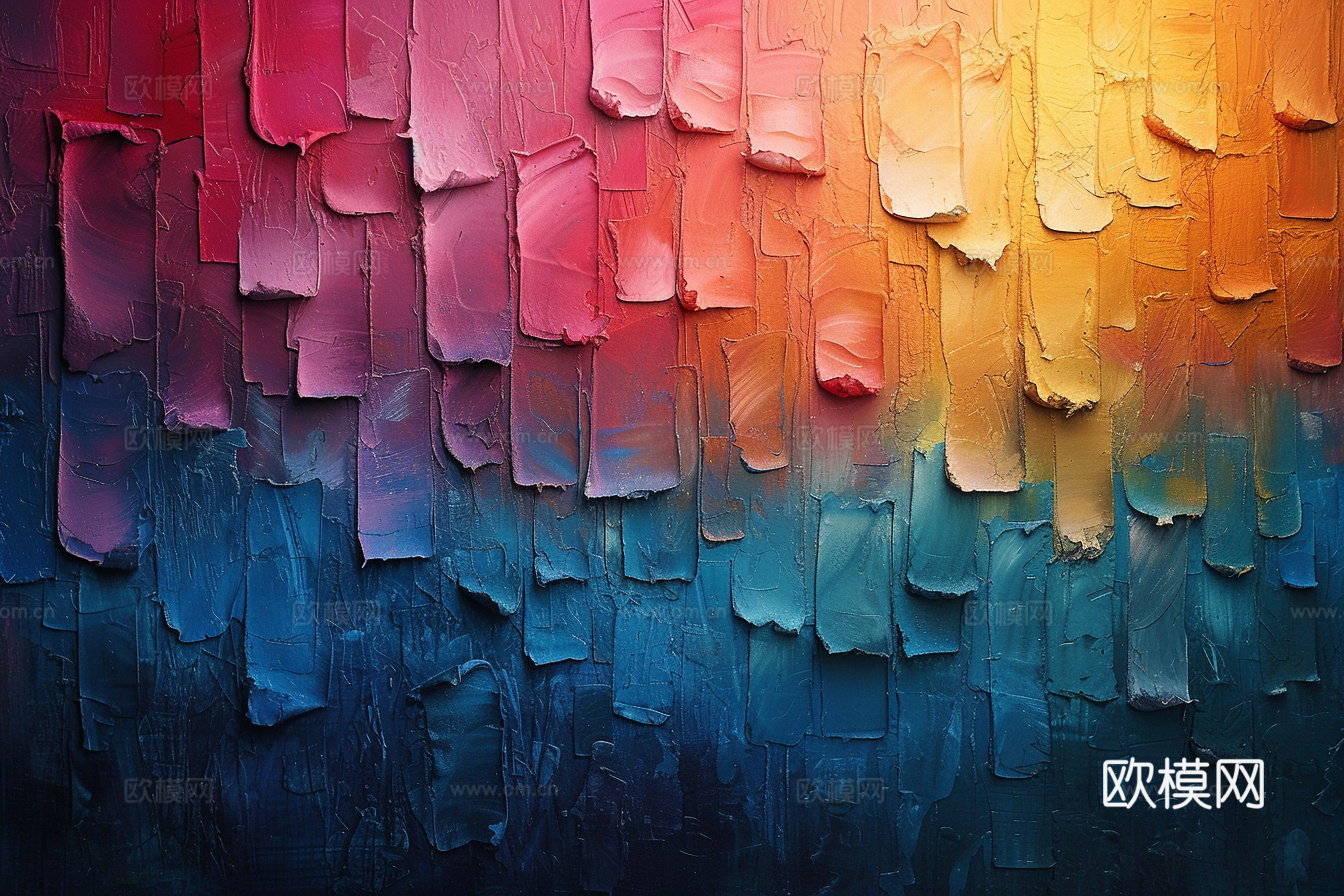 3D立体肌理油画涂抹背景壁纸下载（渲染图5）