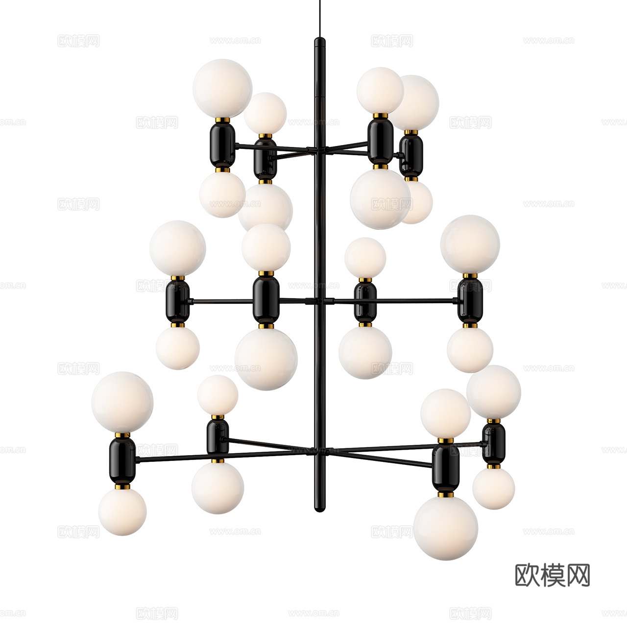 Parachilna 简约吊灯 玻璃吊灯 多头吊灯 陶瓷吊灯3d模型