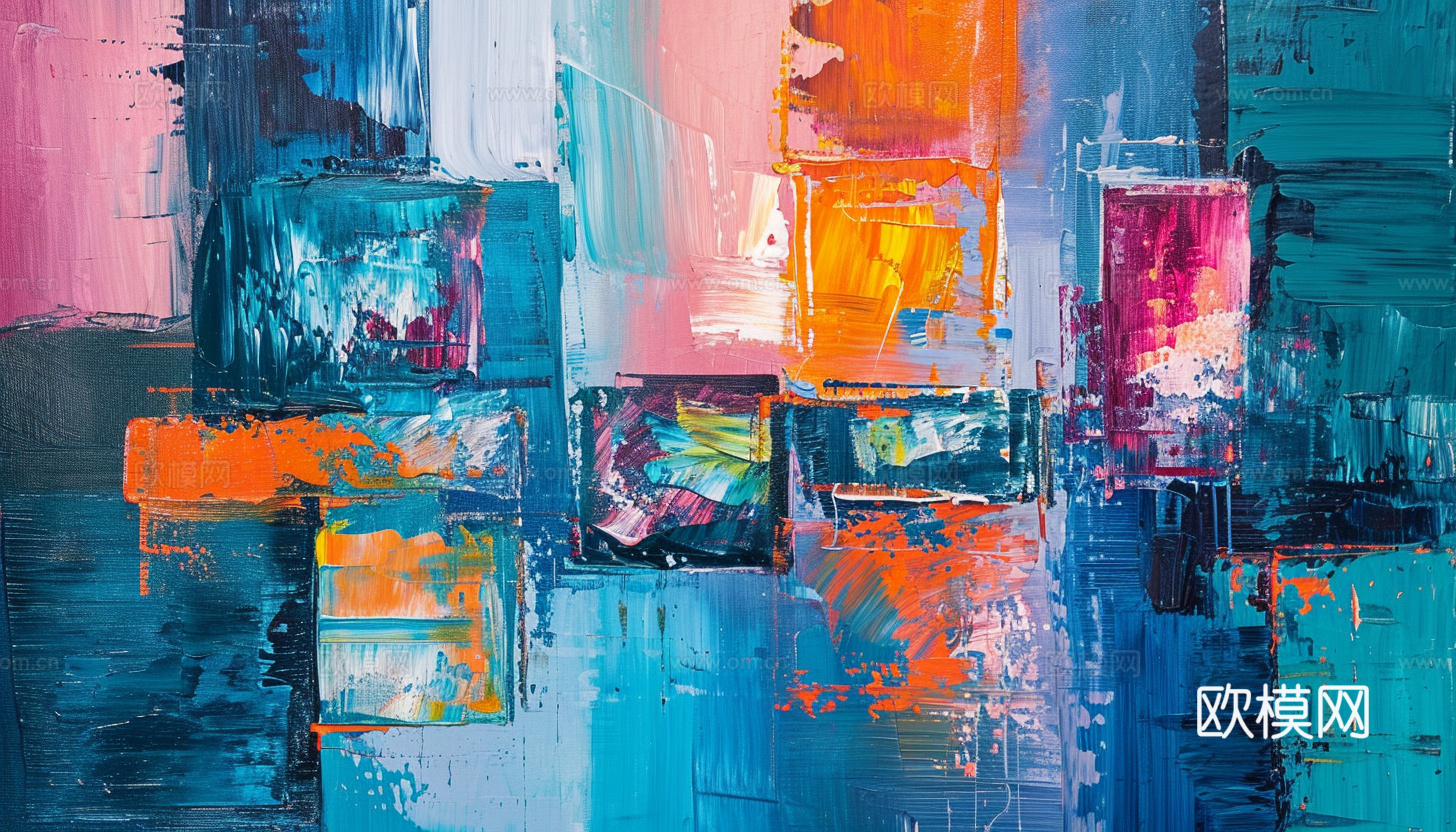 3D立体肌理油画涂抹背景壁纸下载（渲染图7）