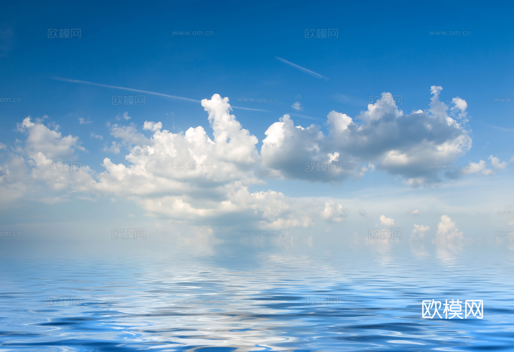 高清蓝天白云天空大海贴图