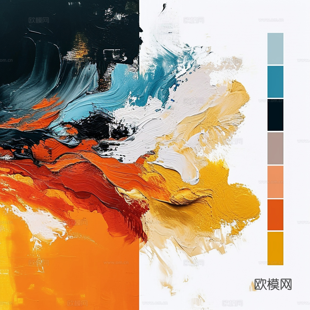 3D立体肌理油画涂抹背景壁纸